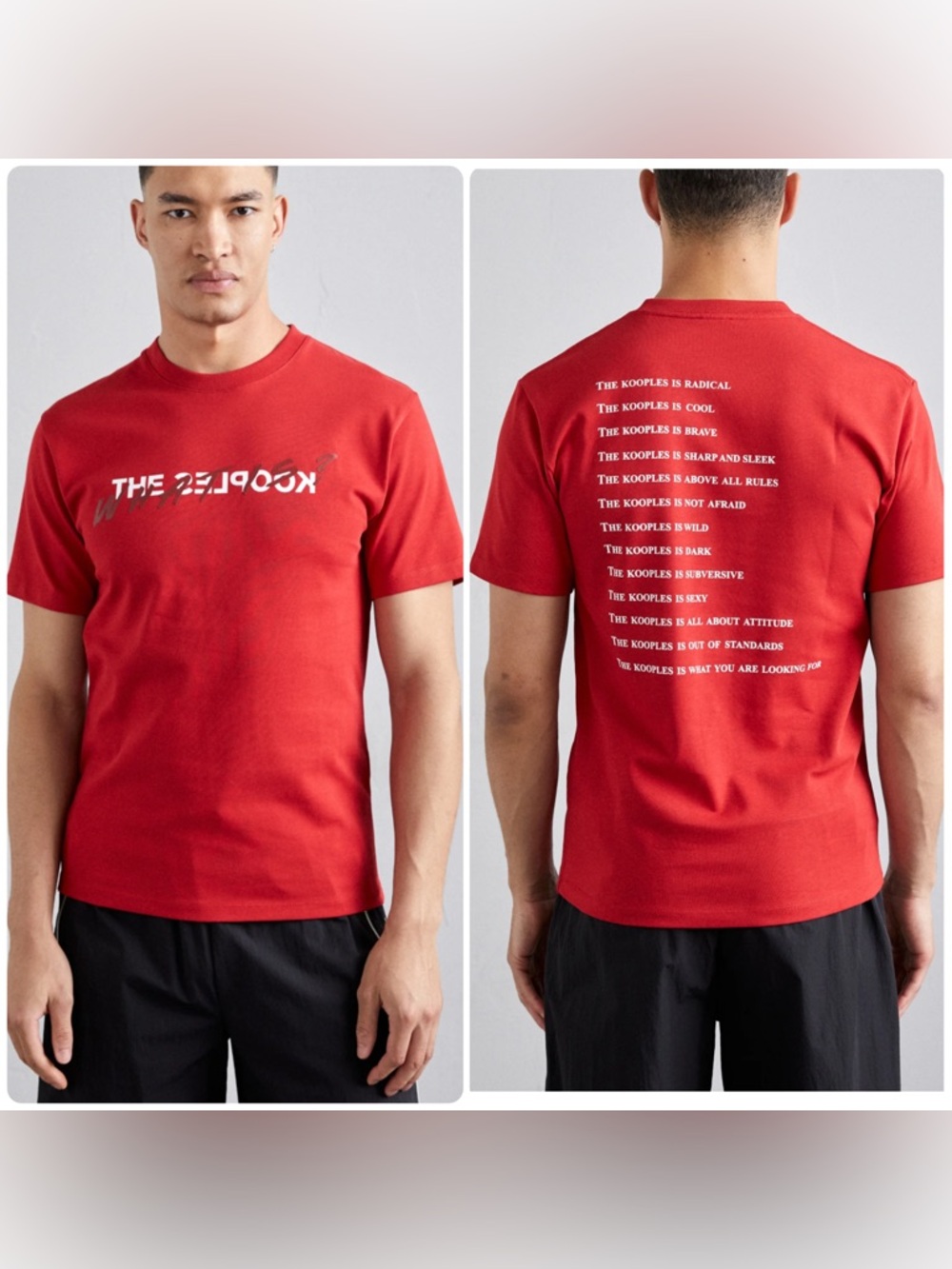The Kooples Cotton Red Logo and Back-Print Crewneck T-Shirt NWT $125